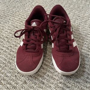 Adidas Kid’s Maroon and White Sneakers